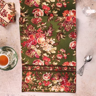 Harvest Bounty Olive Cotton Table Runner