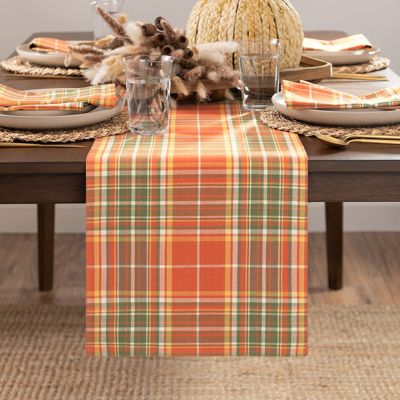 Harvest Happenings Plaid Table Runner