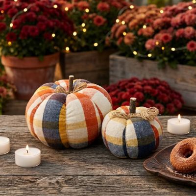 Harvest Homestead Flannel Pumpkin One of Each
