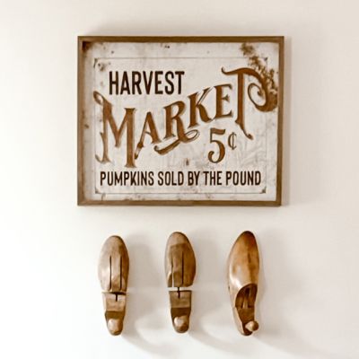 Harvest Market 5 Cents White Framed Sign