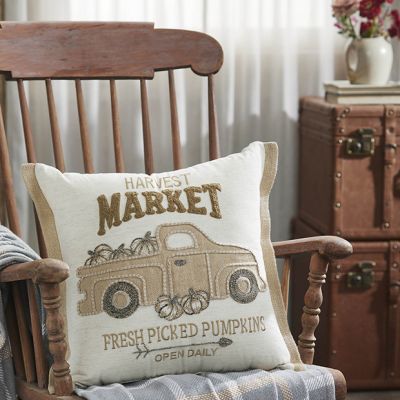 Harvest Market Truck Fall Accent Pillow