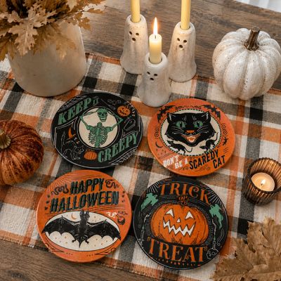 Haunted Halloween Canape Plates Assorted Set of 4