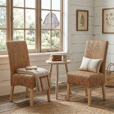 Hearthside Farmhouse Woven Dining Chair Set of 2