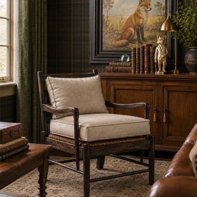 Hearthside Manor Cushioned Ladderback Accent Chair