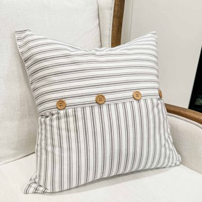 Heirloom Cottage Ticking Stripe Accent Pillow Cover