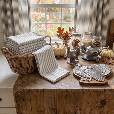 Heirloom Cottage Ticking Stripe Napkins Set of 4