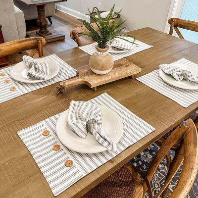 Heirloom Cottage Ticking Stripe Placemats Set of 4