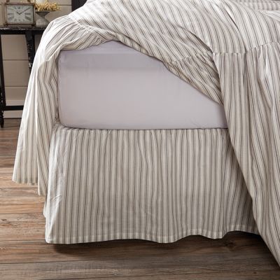 Heirloom Cottage Ticking Stripe Ruffled Bed Skirt