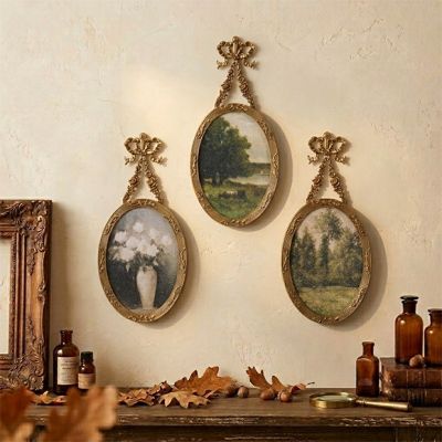 Heirloom Estate Oval Frames with Canvas Art Set of 3
