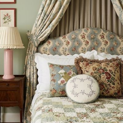 Heirloom Floral and Vine Throw Pillow