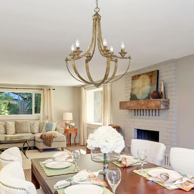 Heirloom Gold 6 Light Chandelier