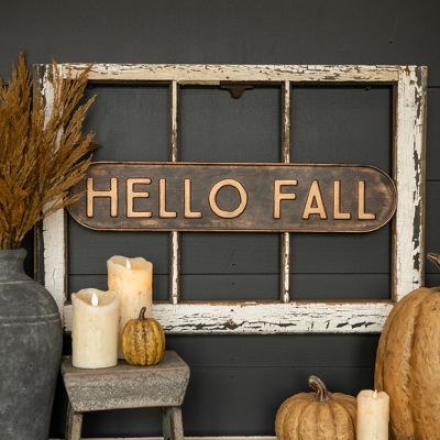 Hello Fall Rustic Metal Sign