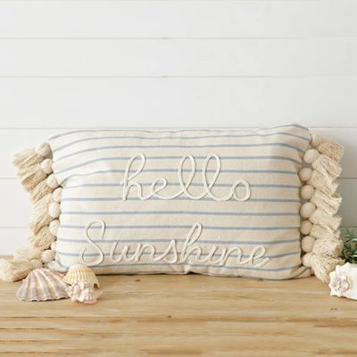 Hello Sunshine Tassel Fringed Accent Pillow