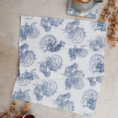 Heritage Farms Blue Rooster Tea Towels Set of 2