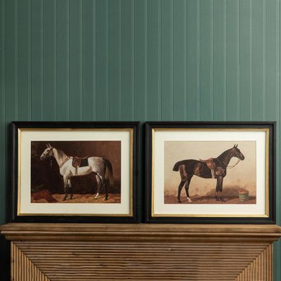 Heritage Riding Horse Framed Wall Art Set of 2