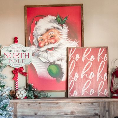 Ho Ho Ho Repeat Red Framed Wall Sign