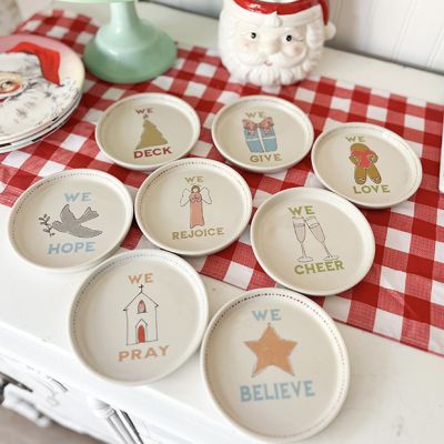 Holiday Icon Mini Stoneware Plate Set of 8