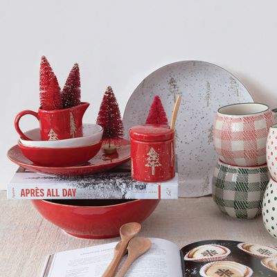 Holiday Stoneware Sugar and Creamer Set