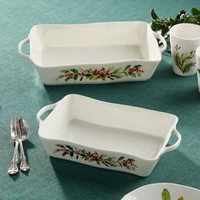 Holly Berry Ceramic Rectangular Baker