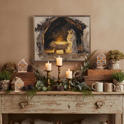 Holy Night Large Manger Wall Art