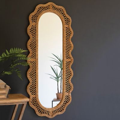 Homestead Cottage Scalloped Oval Wall Mirror