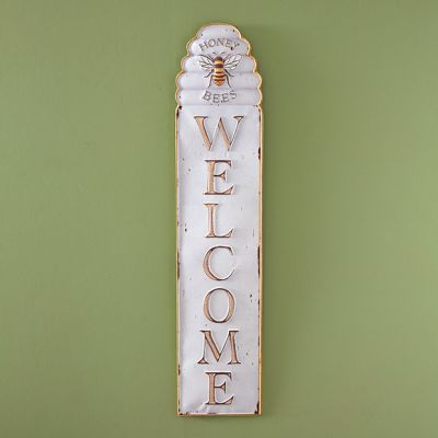 Honey Bees Metal Welcome Sign