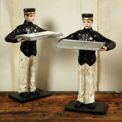Hotel Bellman Card Holder Figure