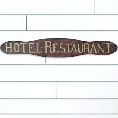 HUGE Hotel Restaurant Distressed Wall Sign