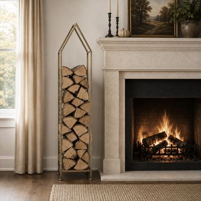 House Shaped Metal Firewood Holder With Handle