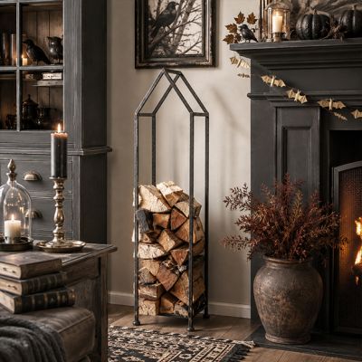 House Shaped Metal Firewood Holder