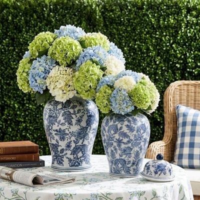 Hues Of Blue Patterned Porcelain Ginger Jar