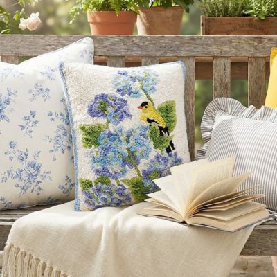 Hydrangea Flowers Bird Hook Pillow