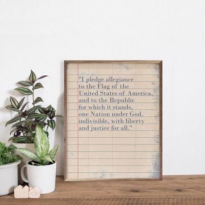 I Pledge Allegiance On Paper Framed Wall Decor