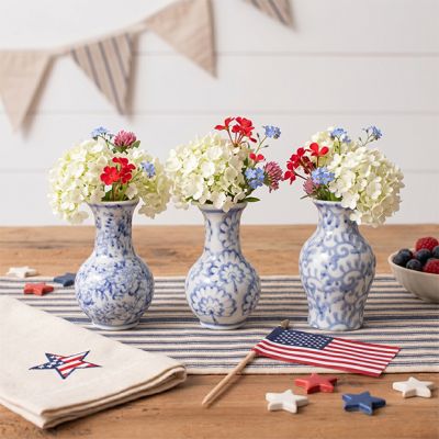 Indigo Bloom Bud Vase Set of 3