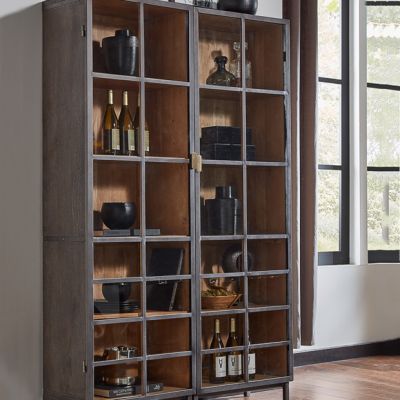 Industrial Elegance Display Cabinet Unit