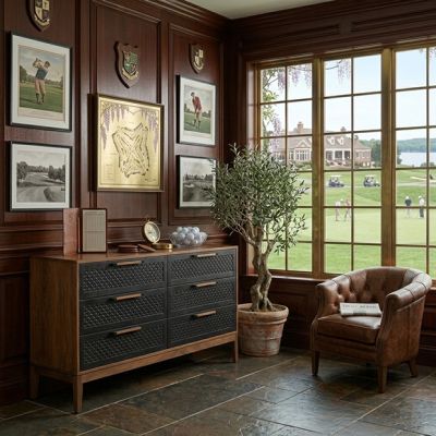 Industrial Farmhouse 6 Drawer Dresser