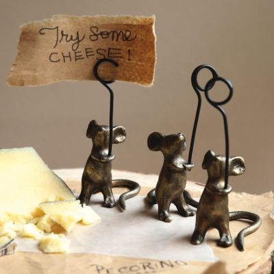 Iron Mouse Card Holders Set of 6