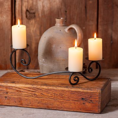 Iron Scroll 3 Pillar Candle Holder
