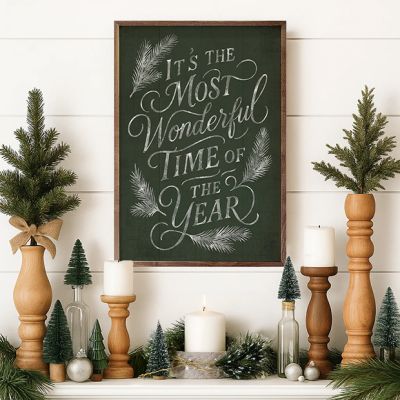 It's The Most Wonderful Time Pine Green Wall Art