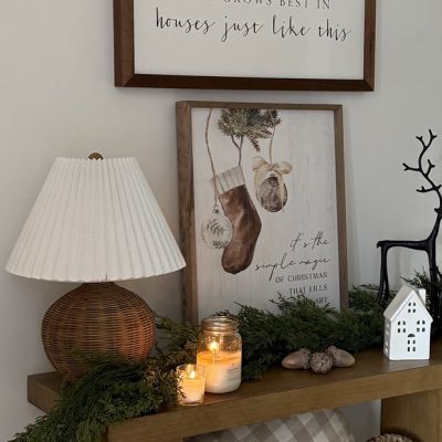 It's The Simple Magic Stocking Ornament Whitewash Wall Art