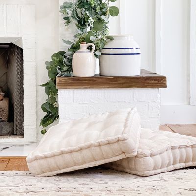 Ivory Classic Cottage Square Floor Cushion