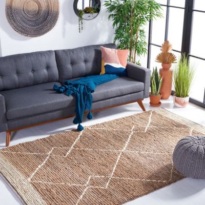 Ivory Diamond Jute Area Rug