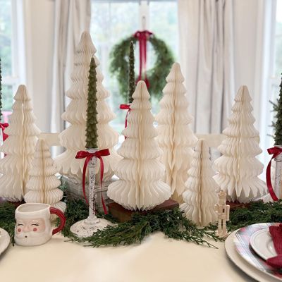 Ivory Paper Tree With Gold Trim