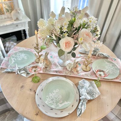Jack Rabbit Green Ceramic Dinner Plate