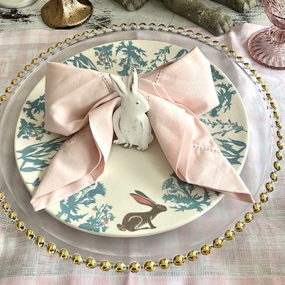 Jack Rabbit With Blue Flowers Dinner Plate