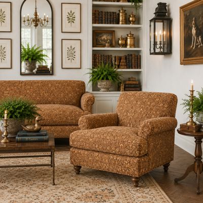 Jacquard English Accent Chair