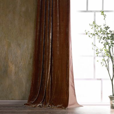 Jewel Tone Faux Silk Velvet Curtain Panel
