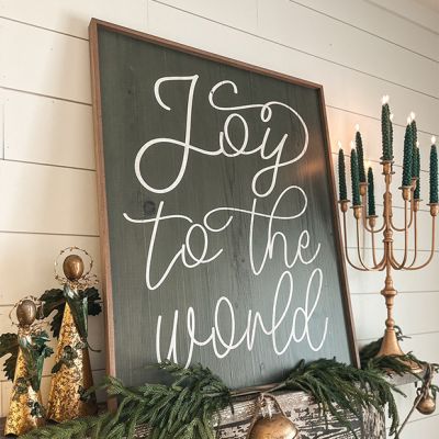 Joy To The World Green Wood Wall Art