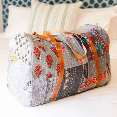 Kantha Stitch Patchwork Duffle Bag
