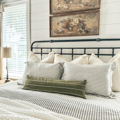 Kantha Striped Lumbar Pillow